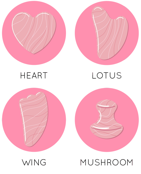 gua sha quarzo rosa shape rose quartz